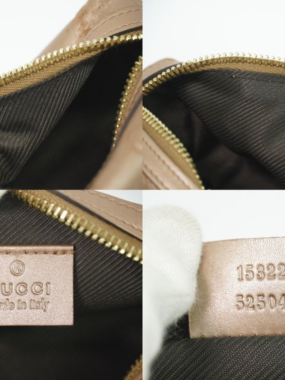 Gucci Guccissima Leather Pouch Case Pink Beige - Picture 9 of 9